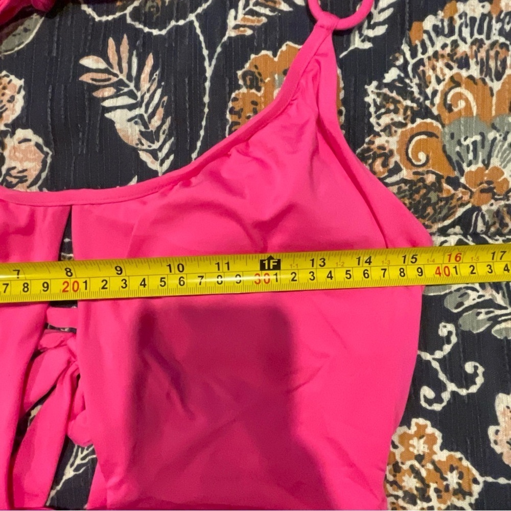 Trina Turk Monaco Halter One Piece Swimsuit Rose Size 10 - Picture 13 of 14